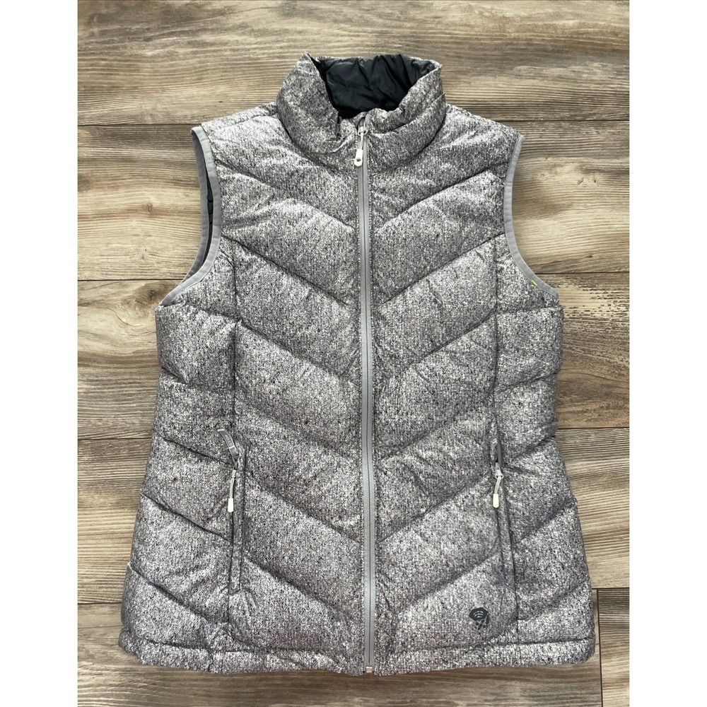 Mountain Hardwear Q Shield Vest Women Large Heathered Grey 650 Down Puffer